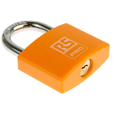 RS PRO Key Weatherproof Brass Padlock, 6mm Shackle, 43mm Body