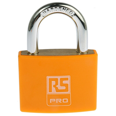 RS PRO Key Weatherproof Brass Padlock, 6mm Shackle, 43mm Body