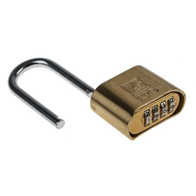 RS PRO Combination Weatherproof Brass, Steel Padlock, 7mm Shackle, 53mm Body