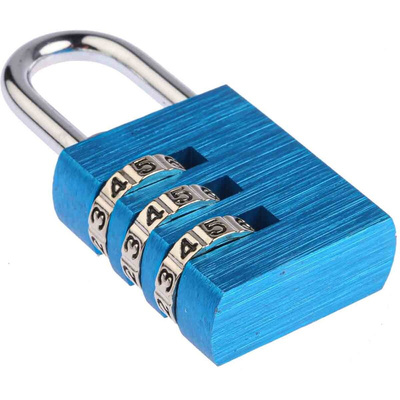 RS PRO Combination Weatherproof Aluminium Combination Padlock, 5mm Shackle, 30mm Body