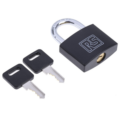 RS PRO Key Weatherproof Brass Padlock, 6mm Shackle, 43mm Body