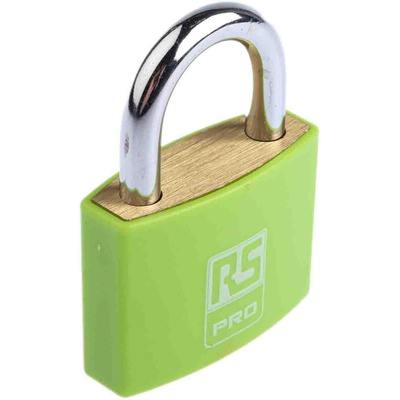 RS PRO Key Weatherproof Brass Padlock, 6mm Shackle, 43mm Body