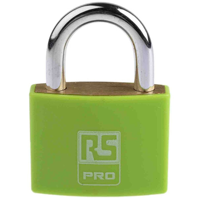 RS PRO Key Weatherproof Brass Padlock, 6mm Shackle, 43mm Body
