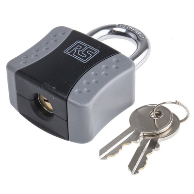 RS PRO Key Weatherproof Steel Padlock, 7mm Shackle, 47mm Body