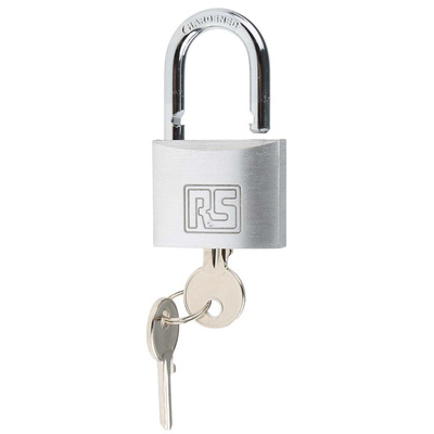 RS PRO Key Weatherproof Aluminium Safety Padlock, 6mm Shackle, 40mm Body