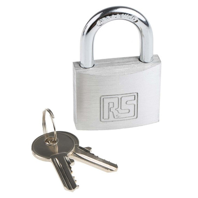 RS PRO Key Weatherproof Aluminium Safety Padlock, 6mm Shackle, 40mm Body