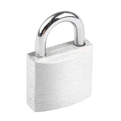 RS PRO Key Weatherproof Aluminium Safety Padlock, 5mm Shackle, 27mm Body