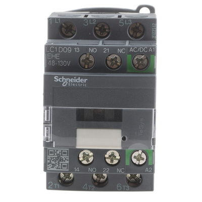 Schneider Electric LC1D Series Contactor, 110 V ac/dc Coil, 3-Pole, 9 A, 4 kW, 3NO, 690 V ac