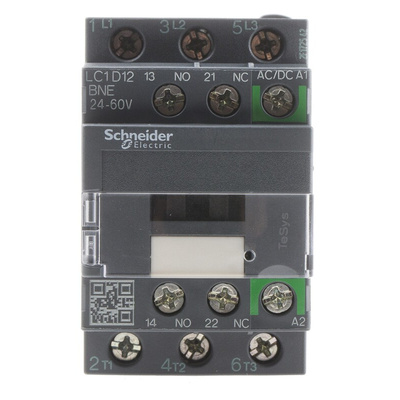 Schneider Electric LC1D Series Contactor, 24 V ac/dc Coil, 3-Pole, 12 A, 5.5 kW, 3NO, 690 V ac