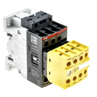 ABB Jokab AFS Series Contactor, 100 to 250 V ac/dc Coil, 3-Pole, 30 A, 9 kW, 3NO, 600 V ac