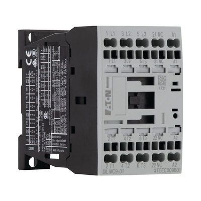 Eaton Contactor, 24 V dc Coil, 3-Pole, 12 A, 4 kW, 3NO, 400 V ac