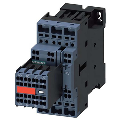 Siemens Reversing Contactor, 24 V dc Coil, 3-Pole, 9 A, 40 kW, 2NO + 2NC