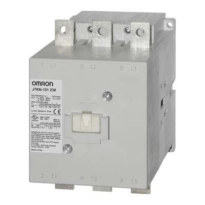 Omron Contactor, 230 V ac Coil, 3-Pole, 150 A, 75 kW
