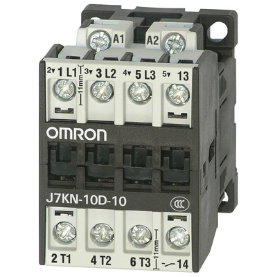 Omron Contactor, 24 V Coil, 3-Pole, 10 A, 4 kW, 1NO