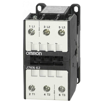 Omron Contactor, 24 V Coil, 3-Pole, 62 A, 30 kW