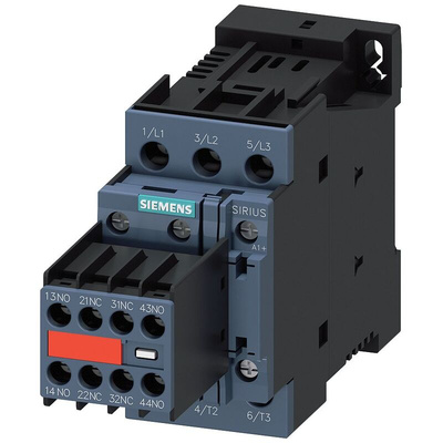 Siemens Contactor, 24 V dc Coil, 3-Pole, 12 A, 5.5 kW, 2NO + 2NC