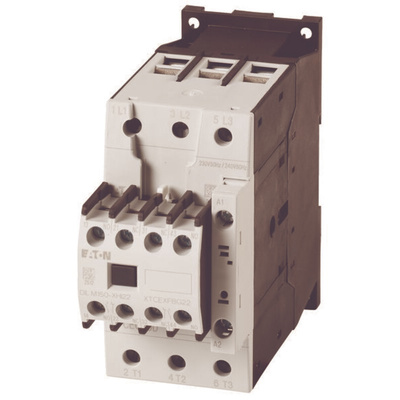 Eaton Contactor, 400 V Coil, 3-Pole, 50 A, 22 kW, 2NC, 2NO