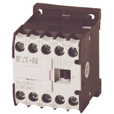 Eaton Contactor, 400 V Coil, 3-Pole, 50 A, 3 kW, 1 NC