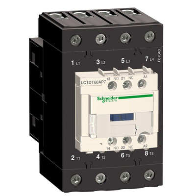 Schneider Electric Contactor, 230 V ac Coil, 4-Pole, 60 A, 4NO