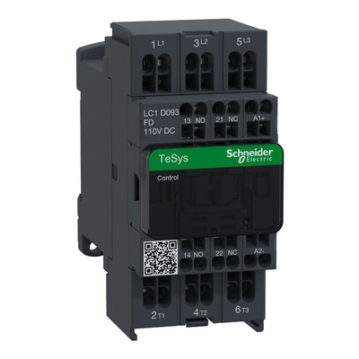 Schneider Electric LC1D Series Contactor, 3-Pole, 9 A, 1 NO + 1 NC