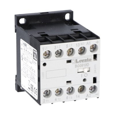 Lovato 11BG Series Contactor, 12 V dc Coil, 3-Pole, 9 A, 4.5 kW, 1NO, 440 V