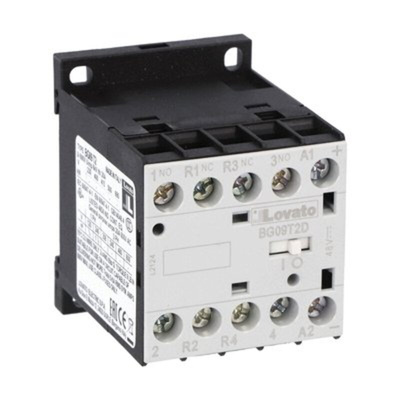 Lovato BG09 Series Contactor, 125 V Coil, 4-Pole, 9 A, 22 kW, 2NC, 2NO, 690 V