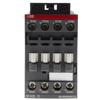 ABB NF Series Contactor Relay, 230 V ac/dc Coil, 4-Pole, 6 A, 4NO, 690 V ac