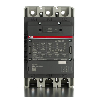 ABB AF Series Contactor, 230 V ac Coil, 3-Pole, 400 A, 132 kW, 3NO, 690 V ac