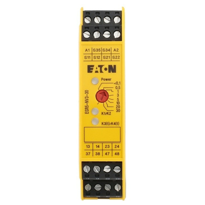 Eaton Safety Relay -  Dual Channel With 2 Safety Contacts  Compatible With Emergency Stop, Safety Switch/Interlock