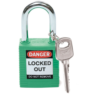 Brady Key Weatherproof Nylon, Steel Security Padlock, 6mm Shackle, 38mm Body