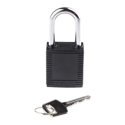 Brady Key Weatherproof Nylon, Steel Security Padlock, 6mm Shackle, 38mm Body