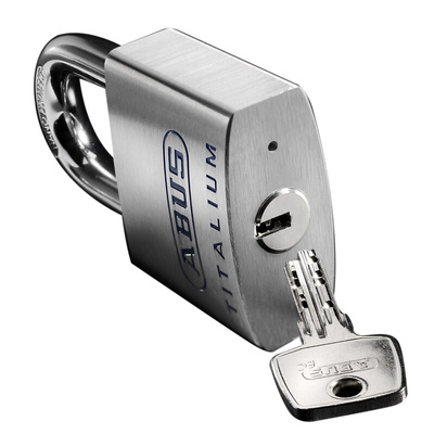 ABUS Key Weatherproof Titanium Safety Padlock, 11mm Shackle, 60mm Body
