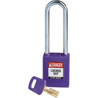 Brady Key Weatherproof Nylon Padlock, 6.4mm Shackle, 38mm Body