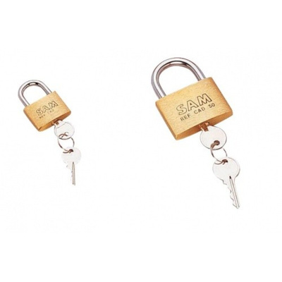 SAM Key Brass Padlock, 7mm Shackle