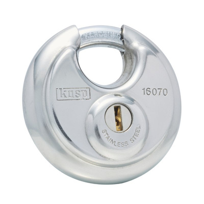 Kasp Clamping Weatherproof Steel Padlock, 22mm Shackle, 70mm Body