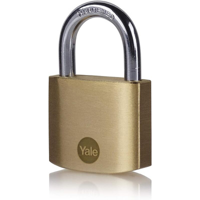 YALE Padlock Brass Padlock, 6.3mm Shackle, 40mm Body