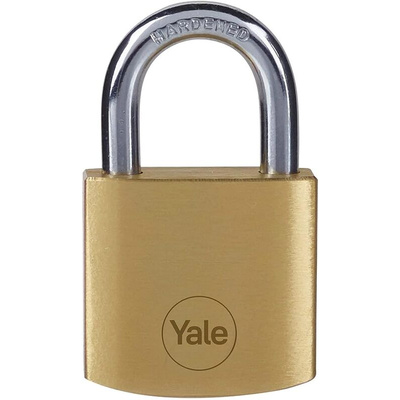 YALE Padlock Brass Padlock, 6.3mm Shackle, 40mm Body