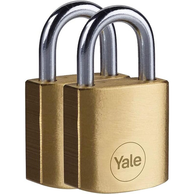 YALE Padlock Brass Padlock, 6.3mm Shackle, 40mm Body