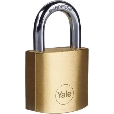 YALE Padlock Brass Padlock, 6.3mm Shackle, 40mm Body