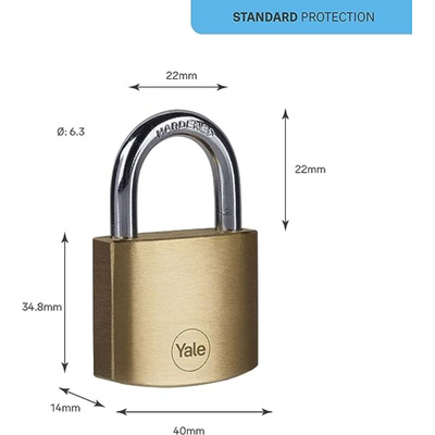 YALE Padlock Brass Padlock