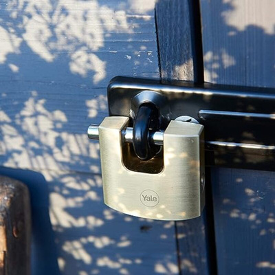 YALE Padlock Brass Padlock, 9mm Shackle, 60mm Body