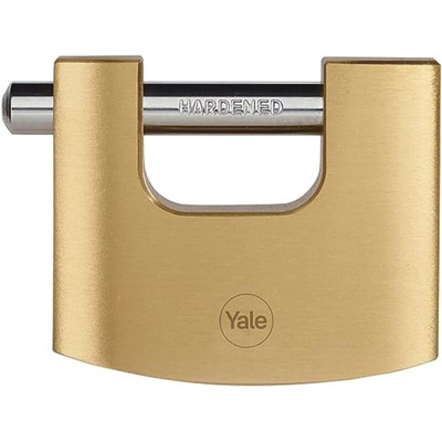 YALE Padlock Brass Padlock, 10mm Shackle, 70mm Body