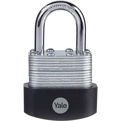 YALE Padlock Brass, Steel Steel Padlock, 6mm Shackle, 47mm Body