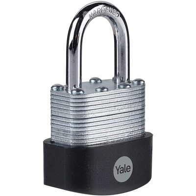 YALE Padlock Brass, Steel Steel Padlock, 6mm Shackle, 47mm Body