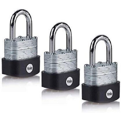 YALE Padlock Brass, Steel Steel Padlock, 6mm Shackle, 47mm Body