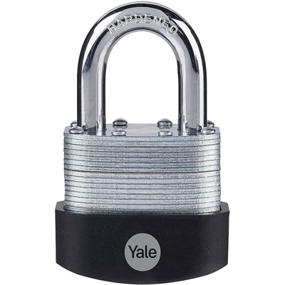 YALE Padlock Brass, Steel Steel Padlock, 9.5mm Shackle, 56mm Body
