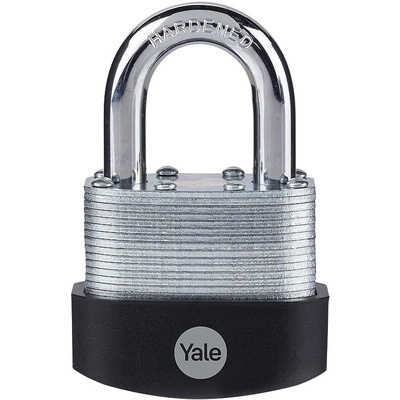 YALE Padlock Brass, Steel Steel Padlock, 11mm Shackle, 66mm Body