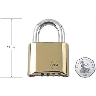 YALE Combination Brass Combination Padlock, 40mm Body