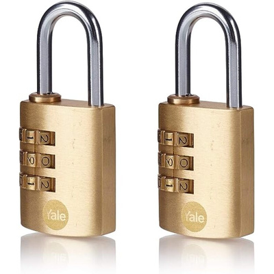 YALE Combination Brass, Steel Combination Padlock, 3mm Shackle, 23mm Body