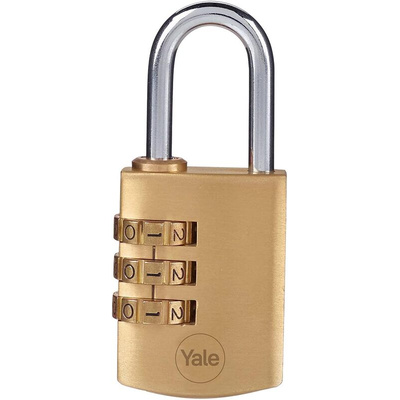 YALE Combination Brass Combination Padlock, 5mm Shackle, 32mm Body